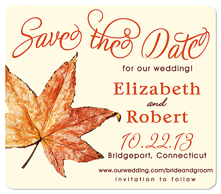 Autumn Contemporary Save the Date Magnet